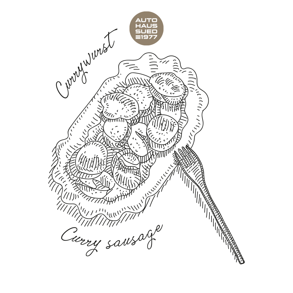 Die Autohaus Sued Curry Wurst.